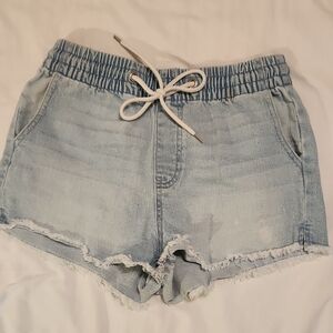 Kendall & Kylie Light Blue Jean Shorts with Frayed Hem